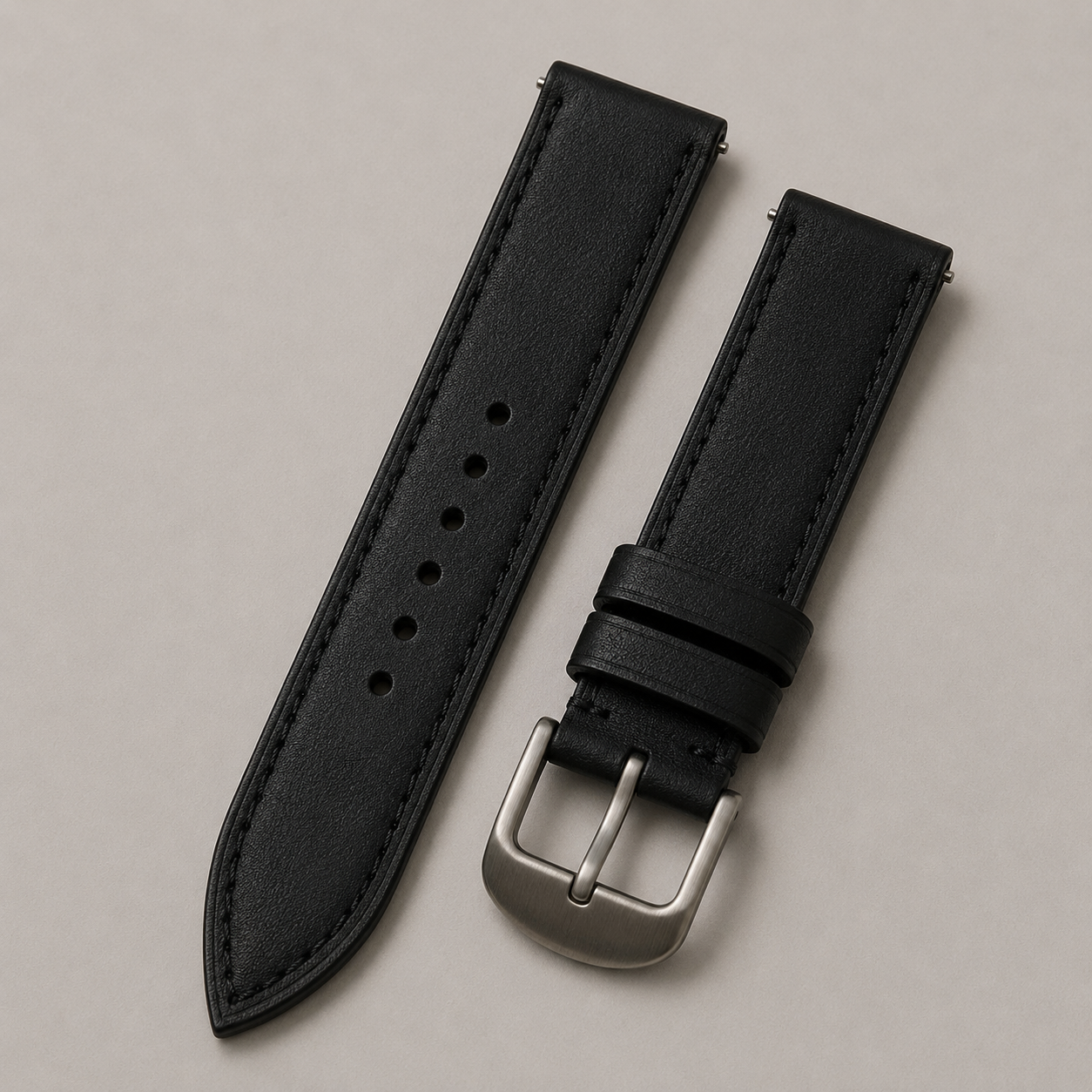 Black Bison Leather Watch Strap