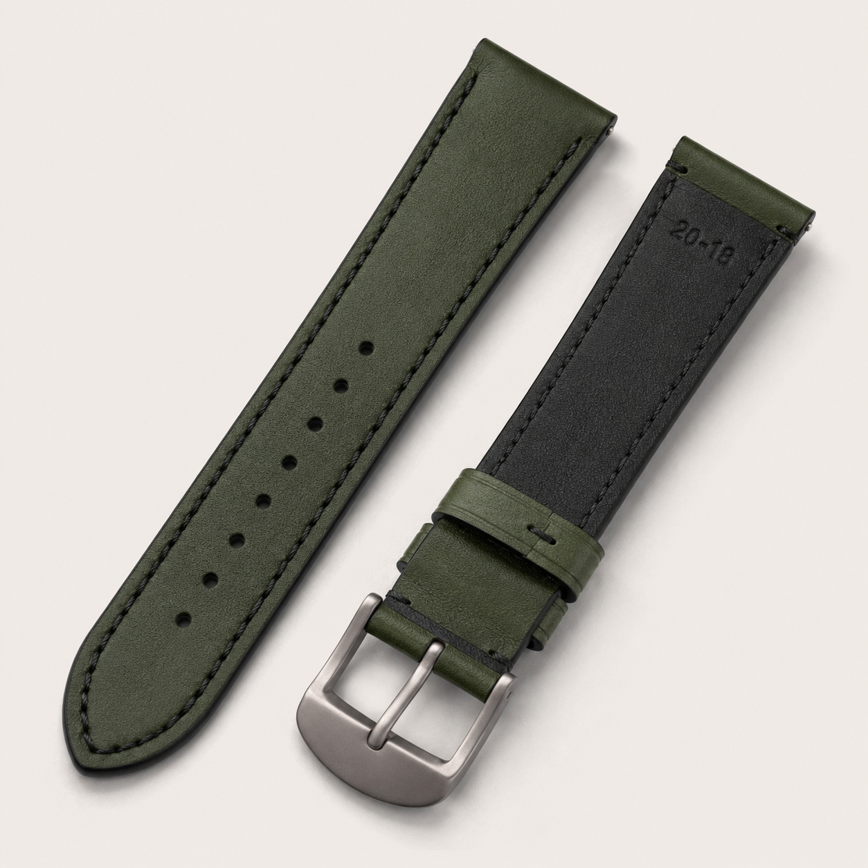 Green Luna Leather Watch Strap