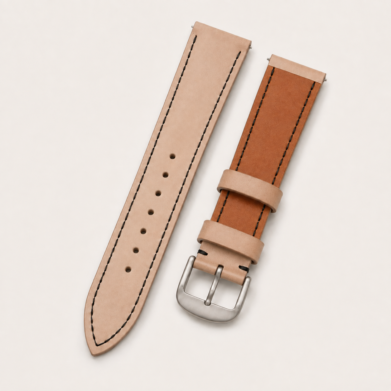 Natural Vegetable-Tanned Leather Watch Strap